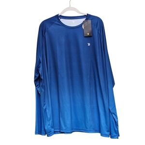 TBY Performance Shirt‎ Mens 3XL Blue Ombre UPF 50+ Long Sleeve Athletic Hiking